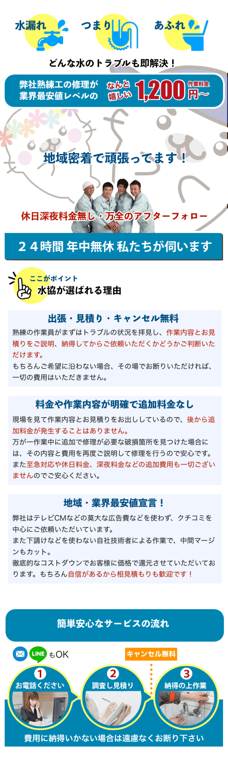 近くの水道屋水漏れ修理業者