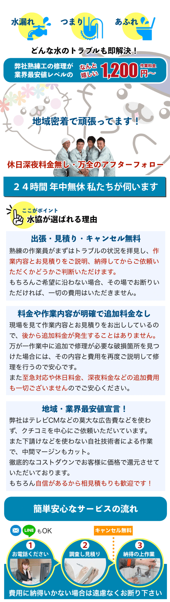 近くの水道屋水漏れ修理業者